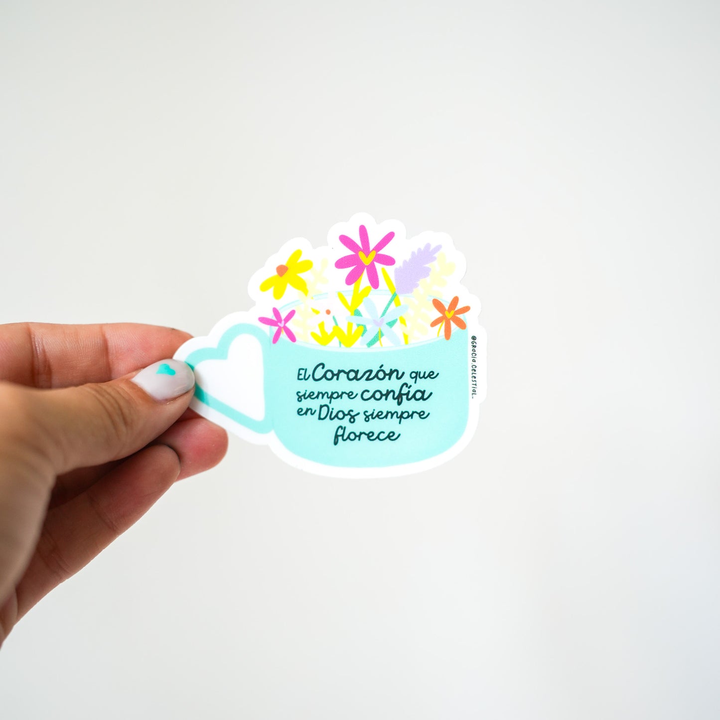 Taza Teal-El corazón que siempre confía Sticker