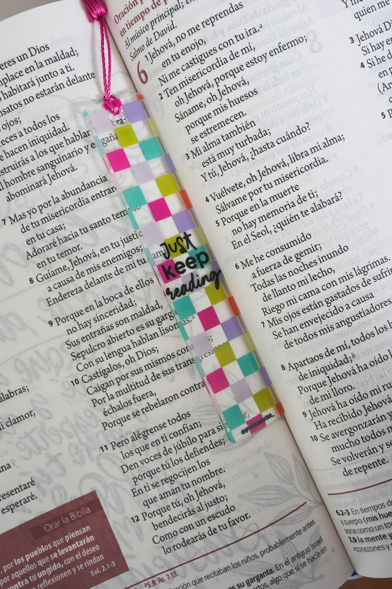 Just Keep Reading Acrylic Bookmark