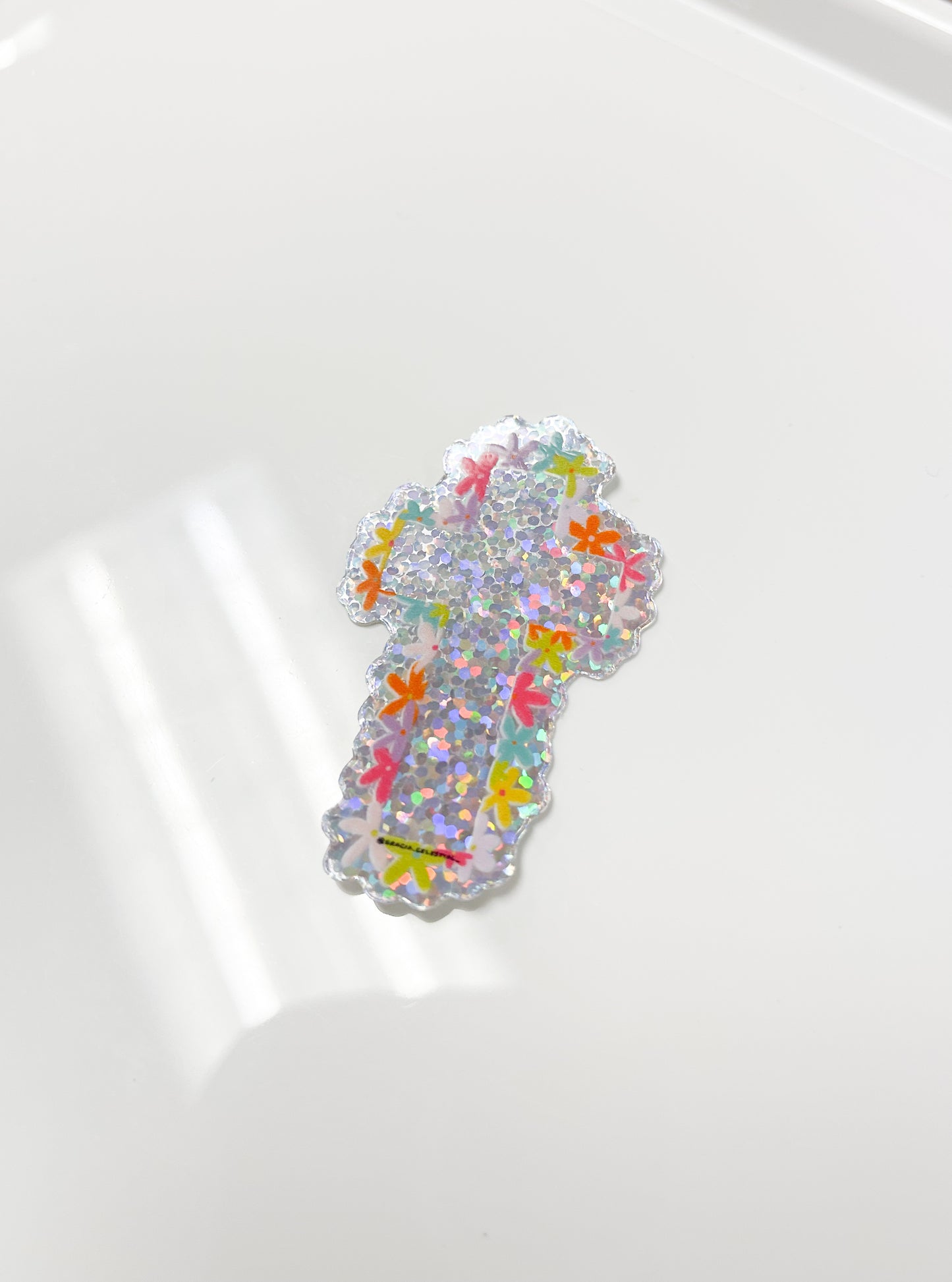 Cross Glitter Sticker