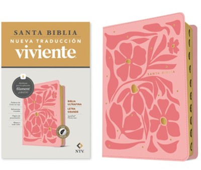 NTV Biblia Ultra Fina Letra Grande Flores rosa (indice)
