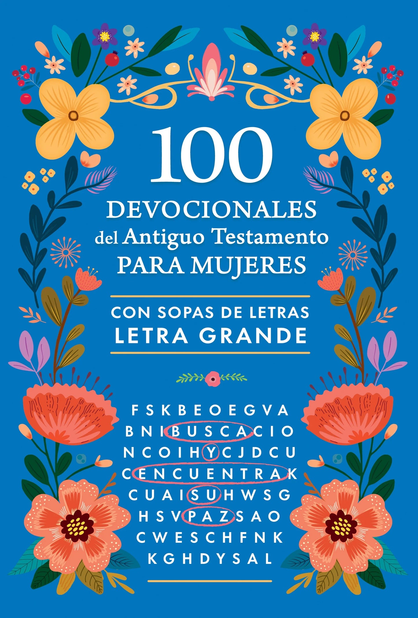 100 Devocionales del Antiguo Testamento Sopa de Letra AZUL