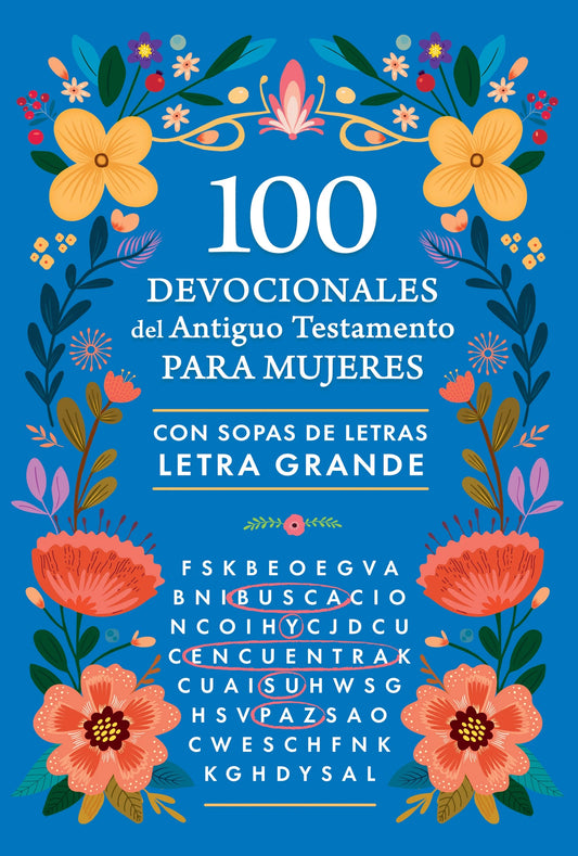 100 Devocionales del Antiguo Testamento Sopa de Letra AZUL