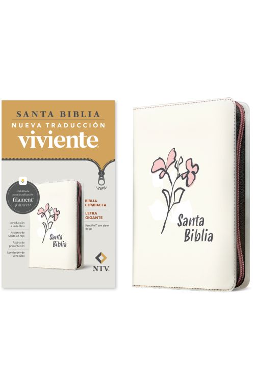 Biblia Compacta NTV Blanca con Zipper