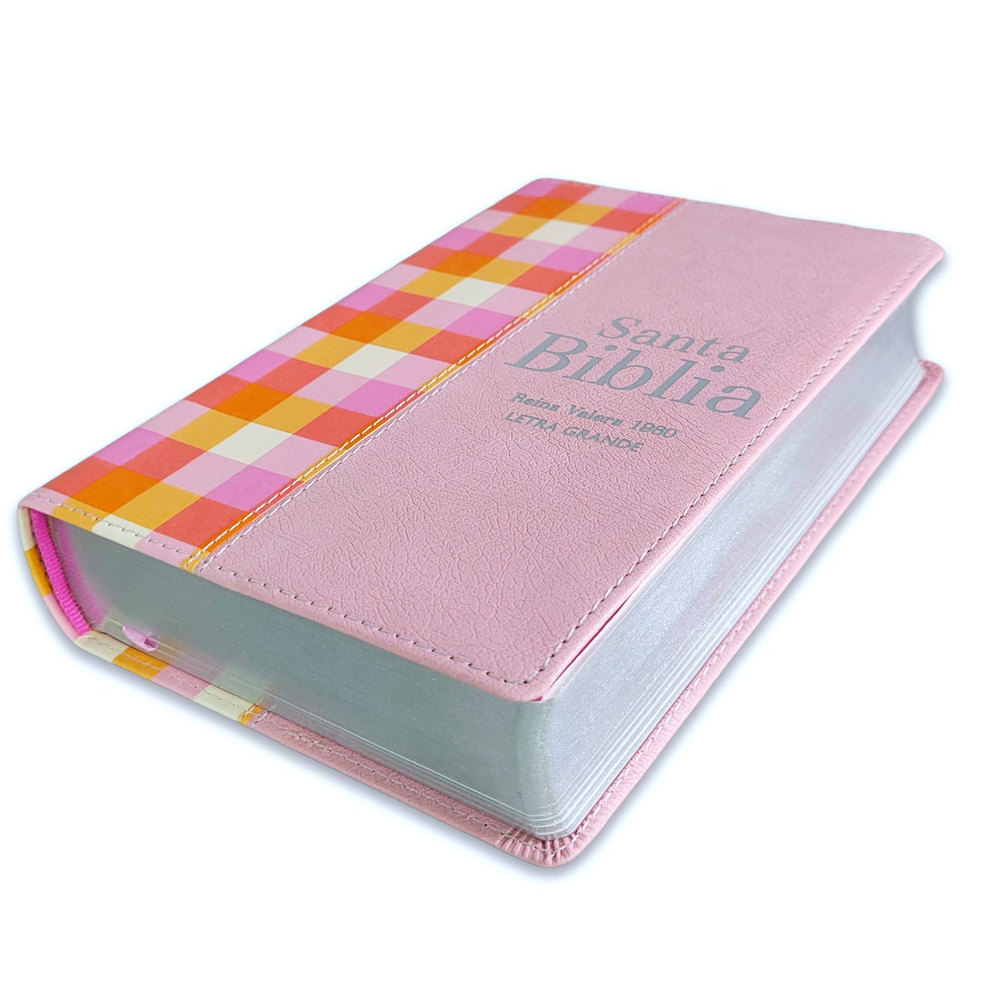 Biblia Letra Grande compacta Rosa y naranja