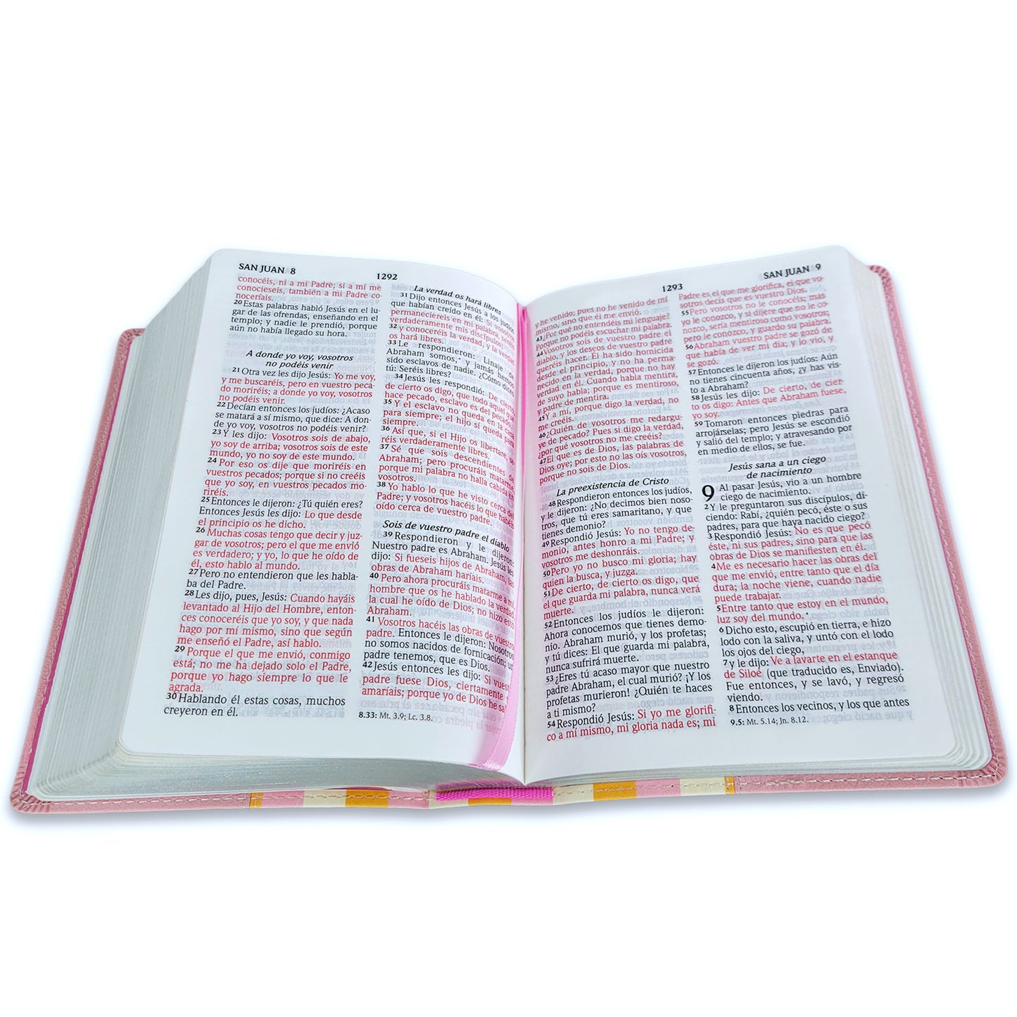 Biblia Letra Grande compacta Rosa y naranja