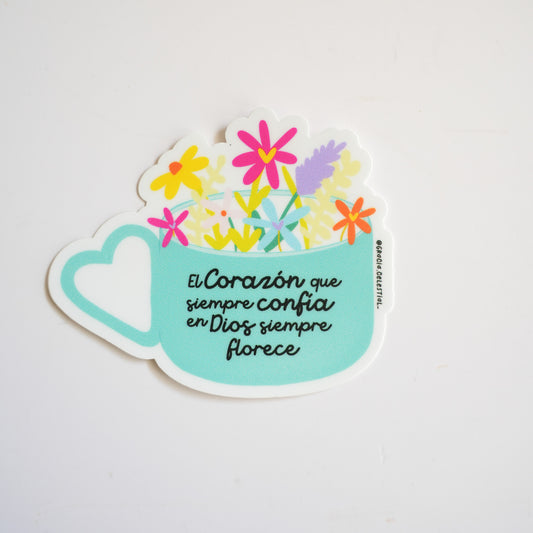 Taza Teal-El corazón que siempre confía Sticker