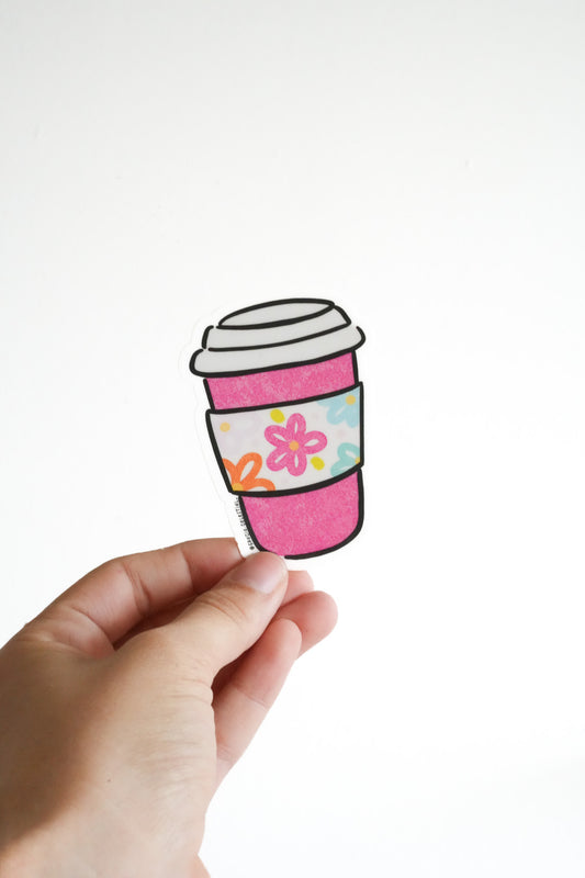 Girly Coffee Cup Sticker