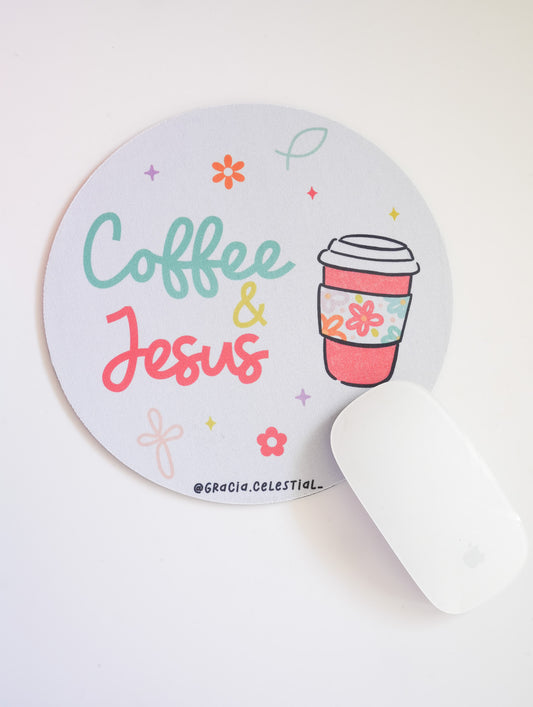 Coffe and Jesus Mouse Pad