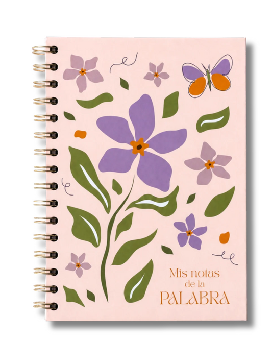 Libreta Mis notas de la Palabra (flor violeta)